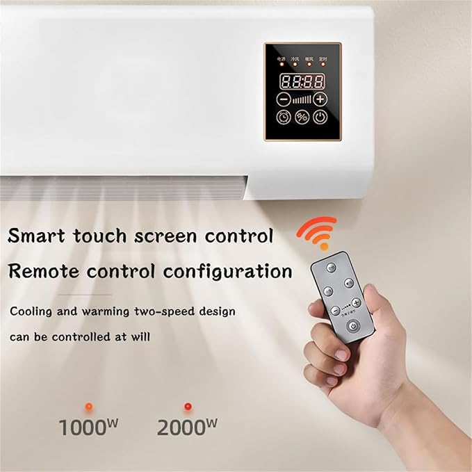 Mini climatiseur mural avec télécommande - Unité de climatisation portable pour chambre à coucher, salon, bureau - Design compact - 55 cm x 24 cm x 12 cm